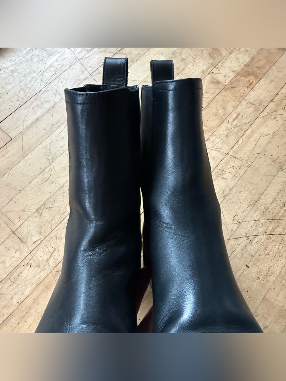 MAGUIRE Black Leather Pull On Chelsea Boots Square Toe Low Heel 38 - Picture 7 of 11